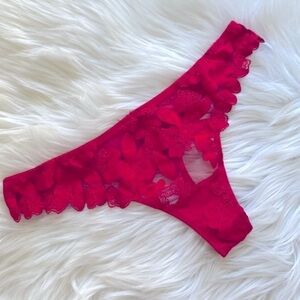 Victoria’s Secret Red Lillie’s appliqué thong